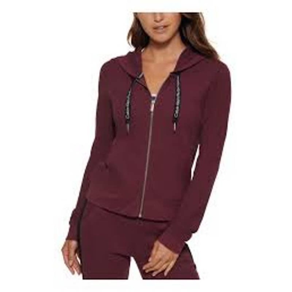 Calvin Klein Performance Zip Up Thermal Hoodie Garnet XS